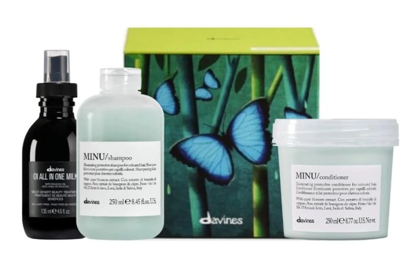 Davines Minu holiday gift set featuring shampoo conditioner and all-in-one milk - save 25% Vancouver