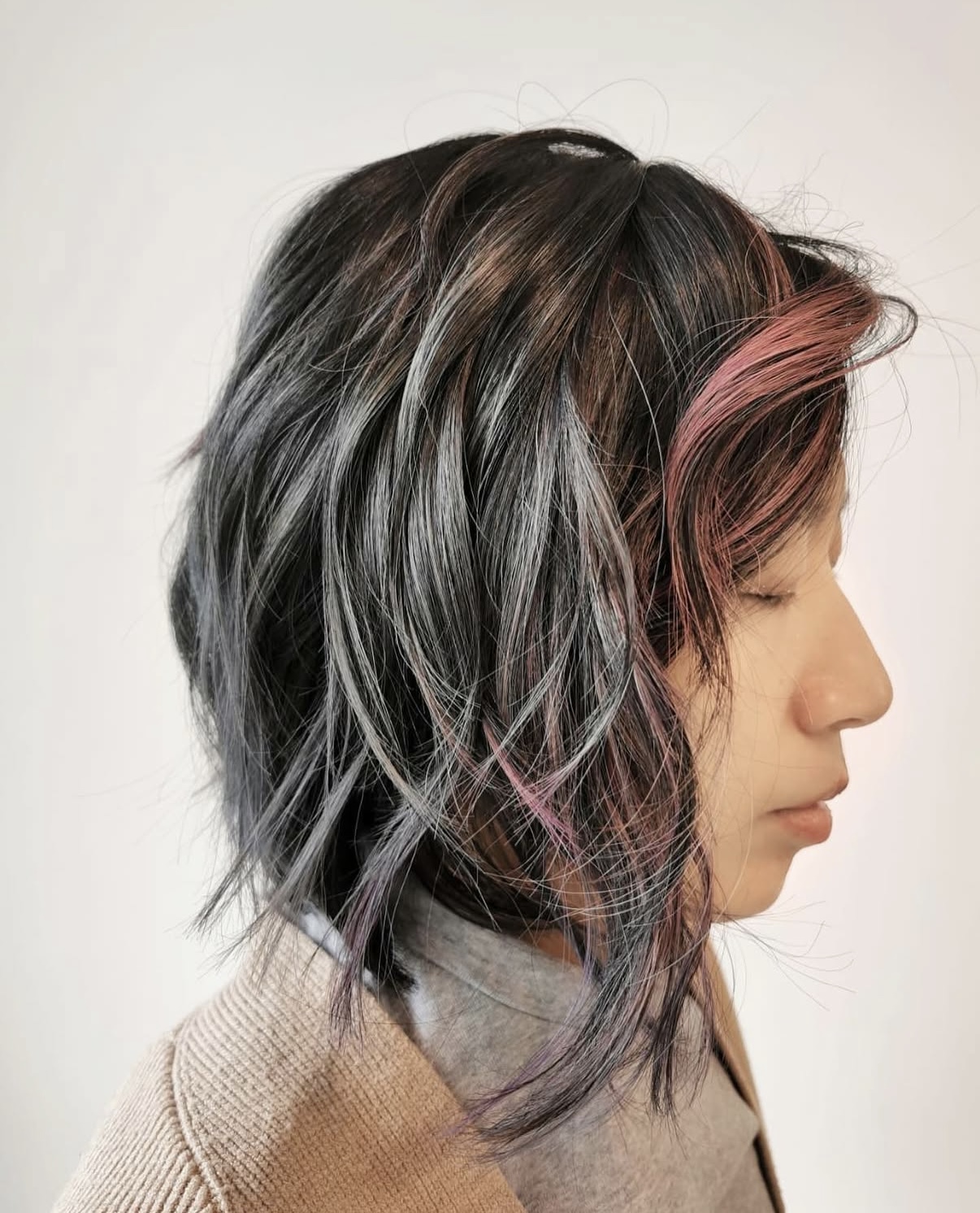Creative women's haircut with balayage by Ken Hung Vancouver