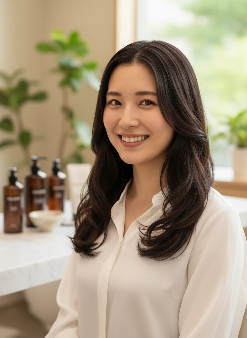NAKANO Japanese hair treatment results at Salon Era Vancouver - silky smooth hair repair with professional Powerdict system